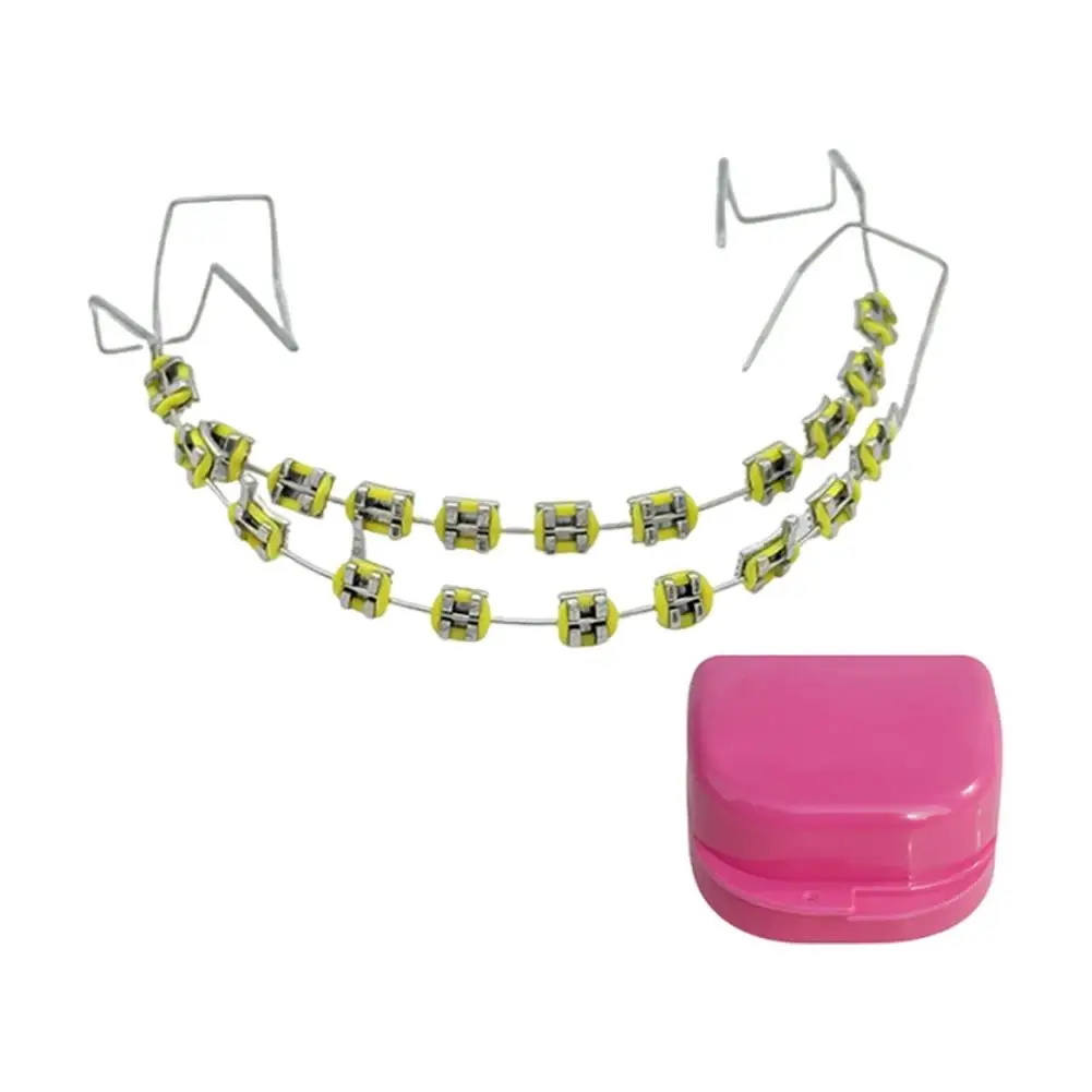 

New AAA---2Pcs Dental Fake Braces with Storage Box Temporary Tooth Decoration Colored Decor