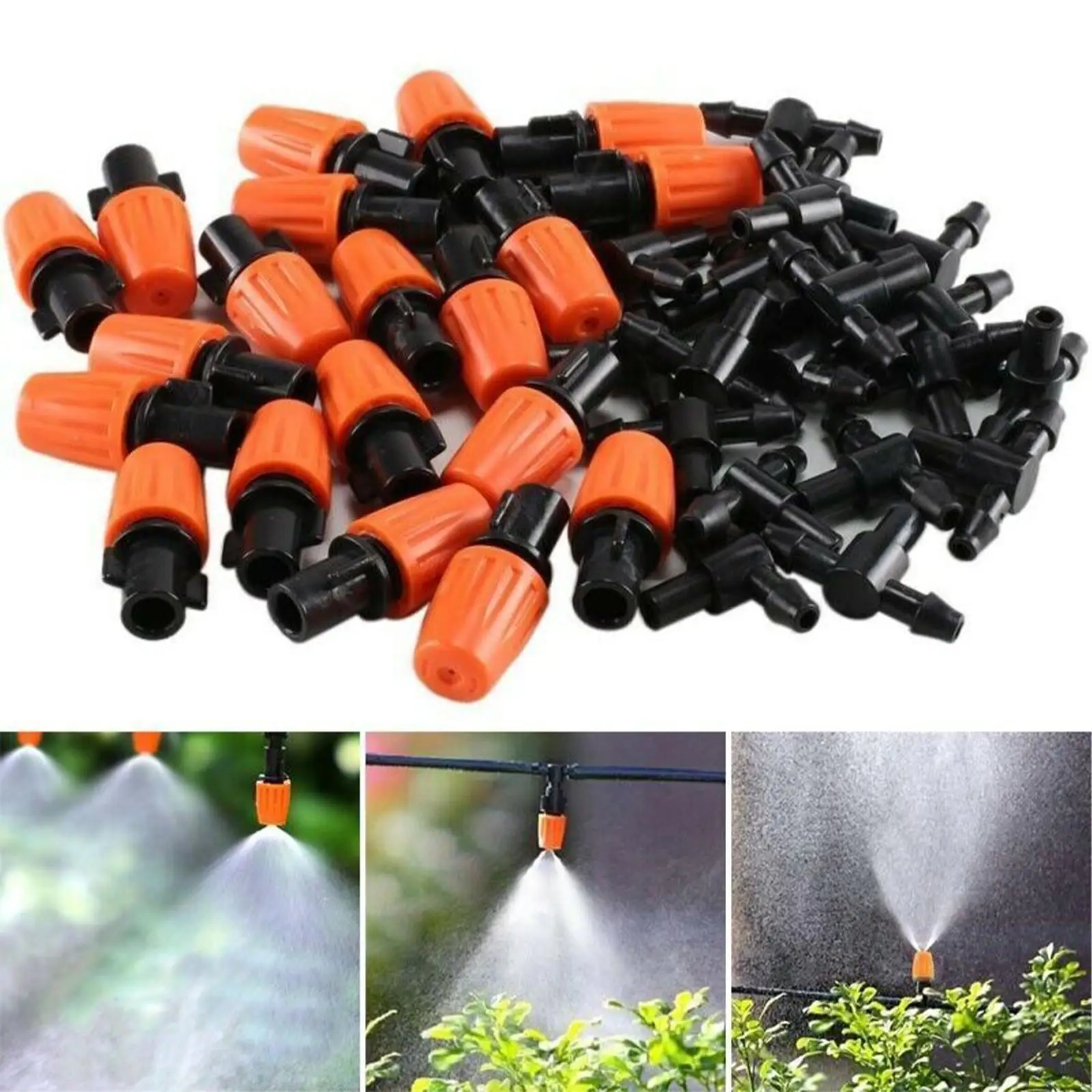 

25x Adjustable Atomizing Nozzles Drip Irrigation Spray Emitters Easy to Connector Irrigation Drippers for Yard Park Vegetable