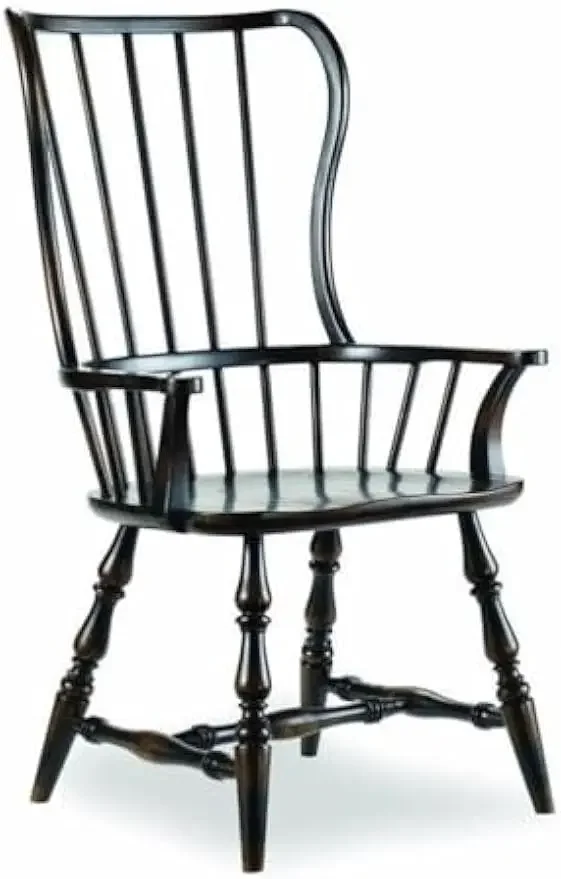 Sanctuary Spindle Dining Arm Chair in Ebony (Set of 2)