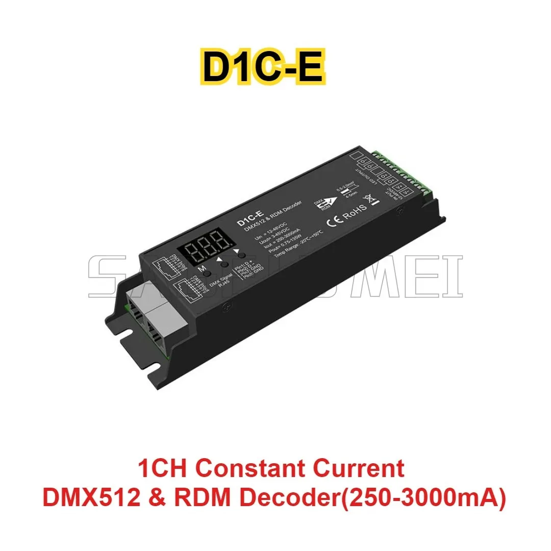 Skydance1CH Constant Current DMX512&RDM Decoder D1C-E RDM function can realize intercommunication between DMX master and decoder