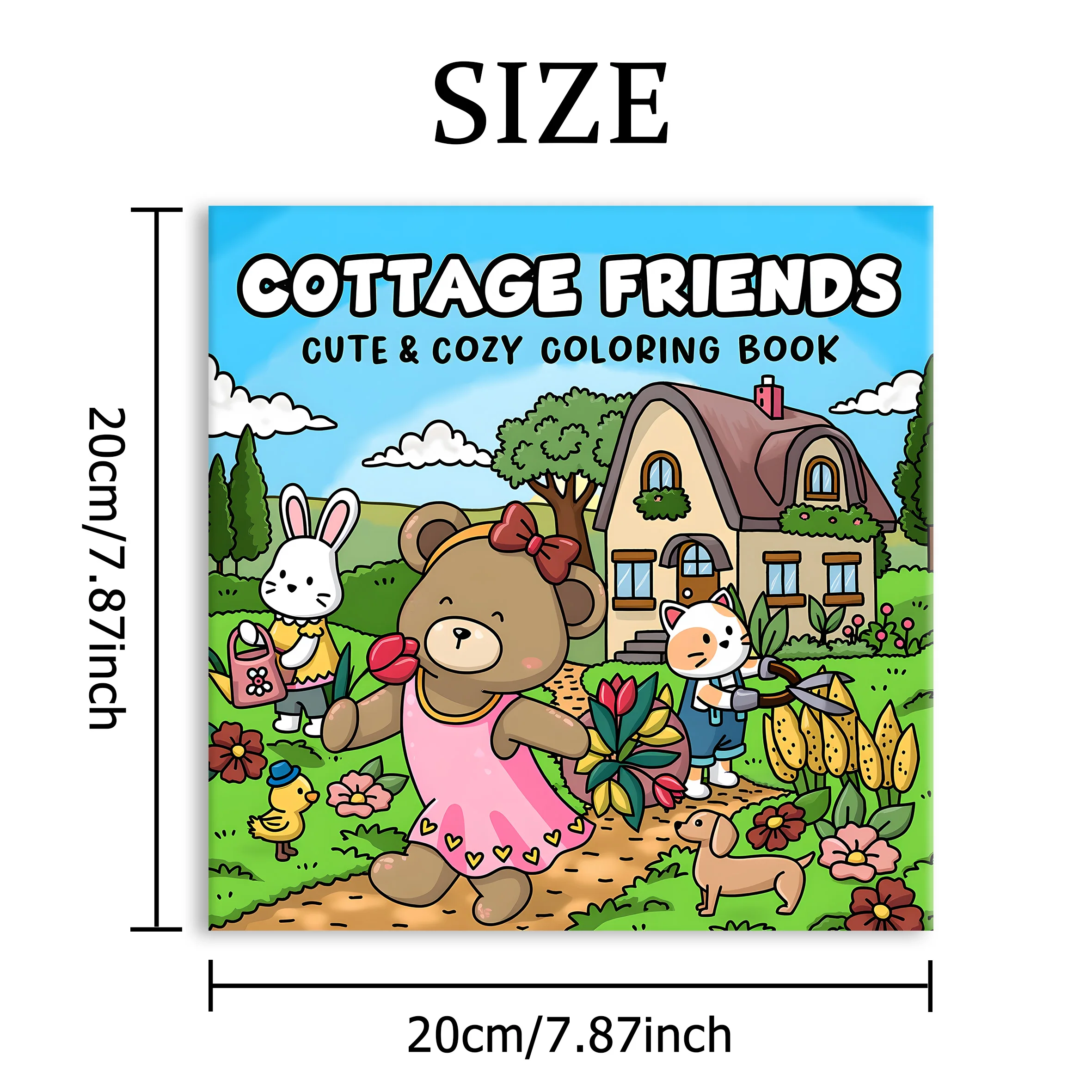 كوتاج فريندز كتاب تلوين بأنماط جريئة وسهلة للبالغين، كتاب رسم لطيف، هدية مثالية للحفلات وأعياد الميلاد #2