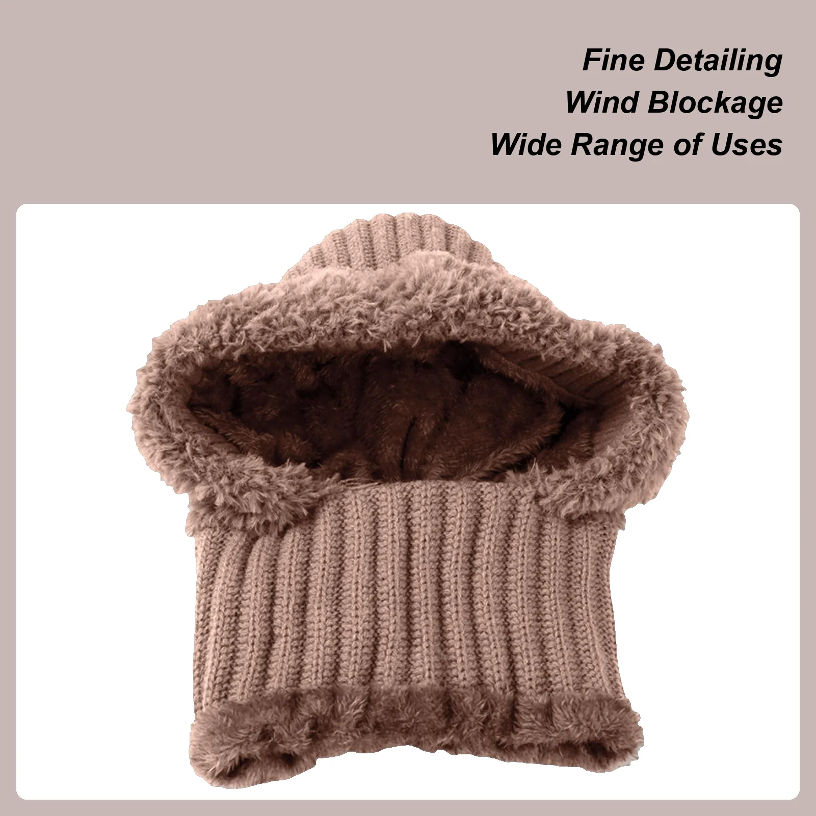 Knit Hat Windproof Beanie With Neck Gaiter Fleece Lining Knit Warm Hat With Ear Flaps For Cold Weather Autumn Hiking Travel
