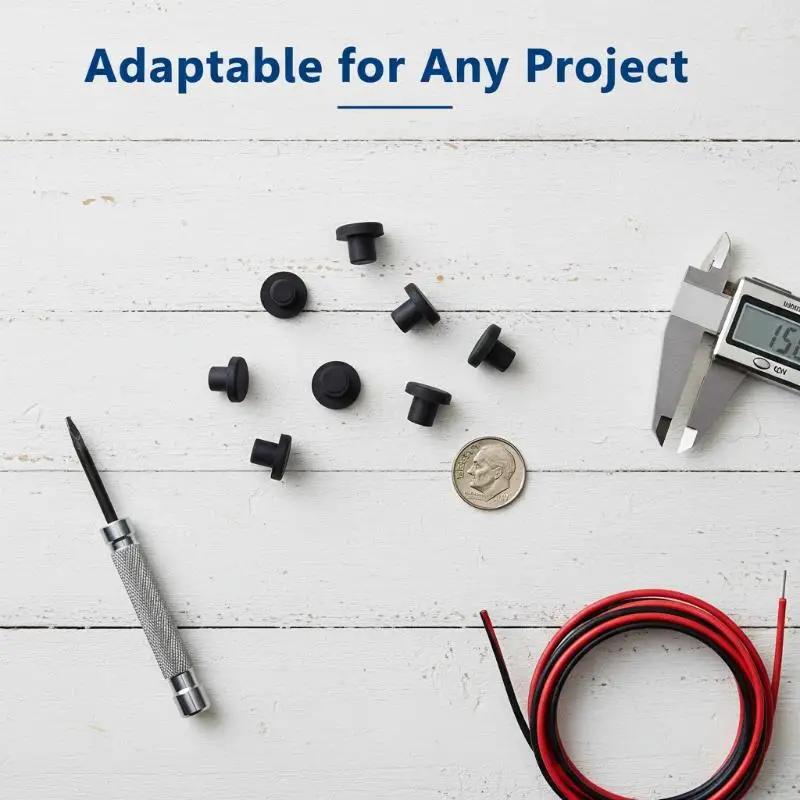 Rubber Hole Plugs 10Pcs Set 3-12mm Heat Resistant Solid Caps for Sealing Openings Car Maintenance Electronics Repair