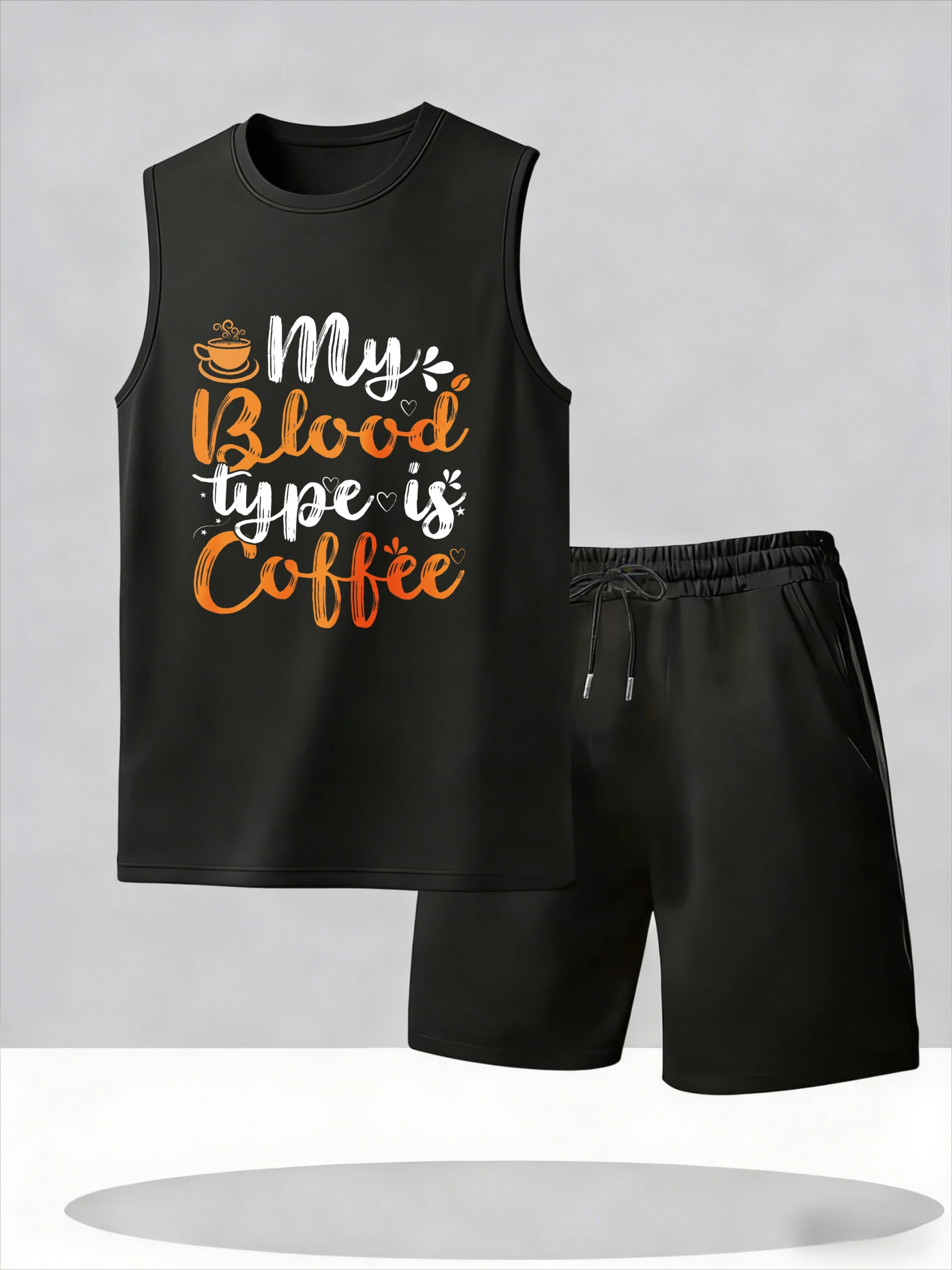 

Men's Tank Top Sets 2026 Summer Thin Quick Dry sports seaside crewneck outfits two piece Breathable jogging set oversize beach