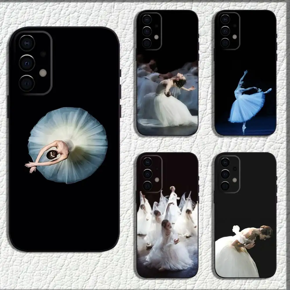 Ballet Advanced Phone Case For Samsung Galaxy A73,72,71,A52,51,40,41,A22,A32,31,A13,12,Note20 Soft Black Shell