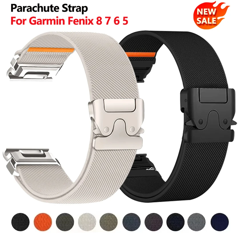 22mm 26mm watch strap for Garmin Fenix 8 7 Pro 7S 6X 5X 5Plus Venu 3 47mm 41mm Parachute bracelet correa Garmin Forerunner bands image 3
