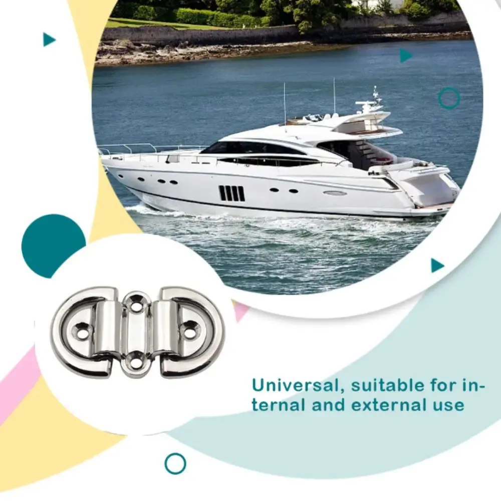 

D-образная пряжка из нержавеющей стали 316, складная конструкция, двойное D-образное кольцо, подъемное кольцо для палубы, сверхмощная польская отделка