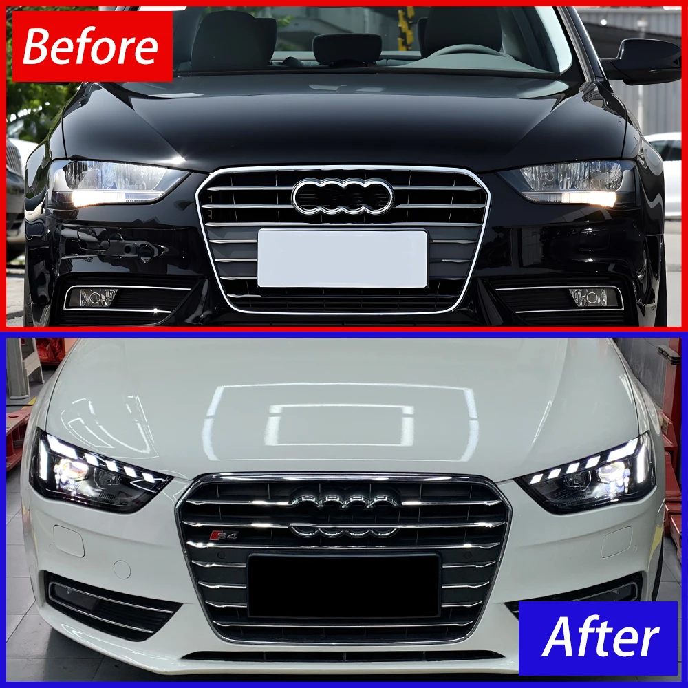 High Quality LED Projector Lens Upgrade Auto Headlights Assembly Car Front Lamps Tools Accessories For Audi A4 B8.5 2013-2016 - view 2