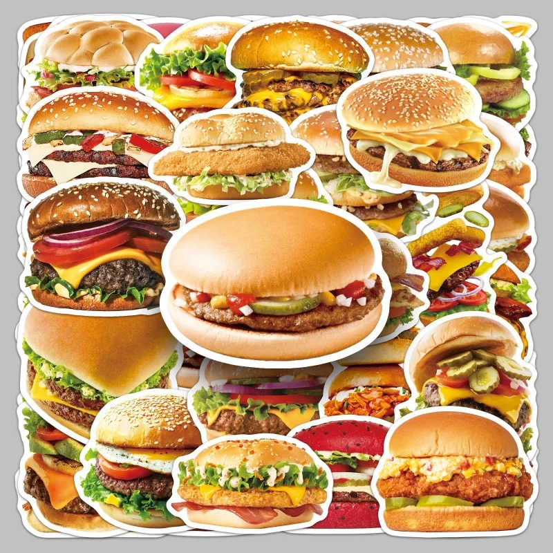 50枚入り 漫画風個性派バーガー クリエイティブ グラフィティ デコレーションステッカー