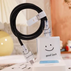 Smiling Face Charger Protective Case Suitable For Apple 18W-20W iPhone 15 16 14 Fast Charger Charging Protector Data Wire Winder