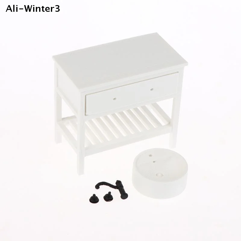 

【Wtr3】(1 шт.) Пластиковый шкафчик с раковиной для кукольного домика 1/12, игрушка для детей, подарок, аксессуары для декора кукольного домика