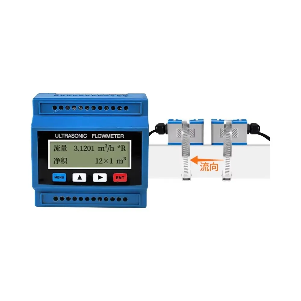Ultrasonic Flow Meter Split Type DN50-DN700mm High Accuracy Industrial Pipeline Water Measurement Digital Display