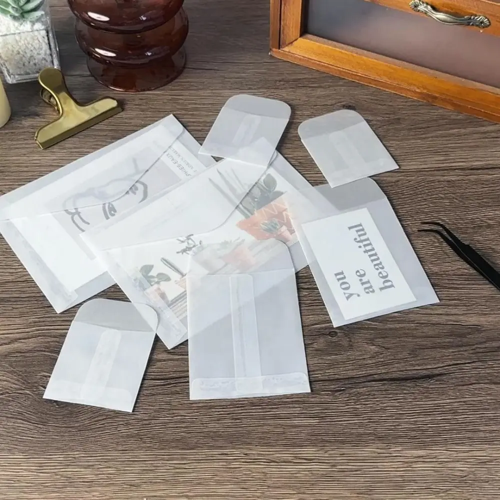 Matte Transparent Envelope Scrub Photo Blessing Thank Envelope Stationery Simple Invitation Card Holder Invitation Letter