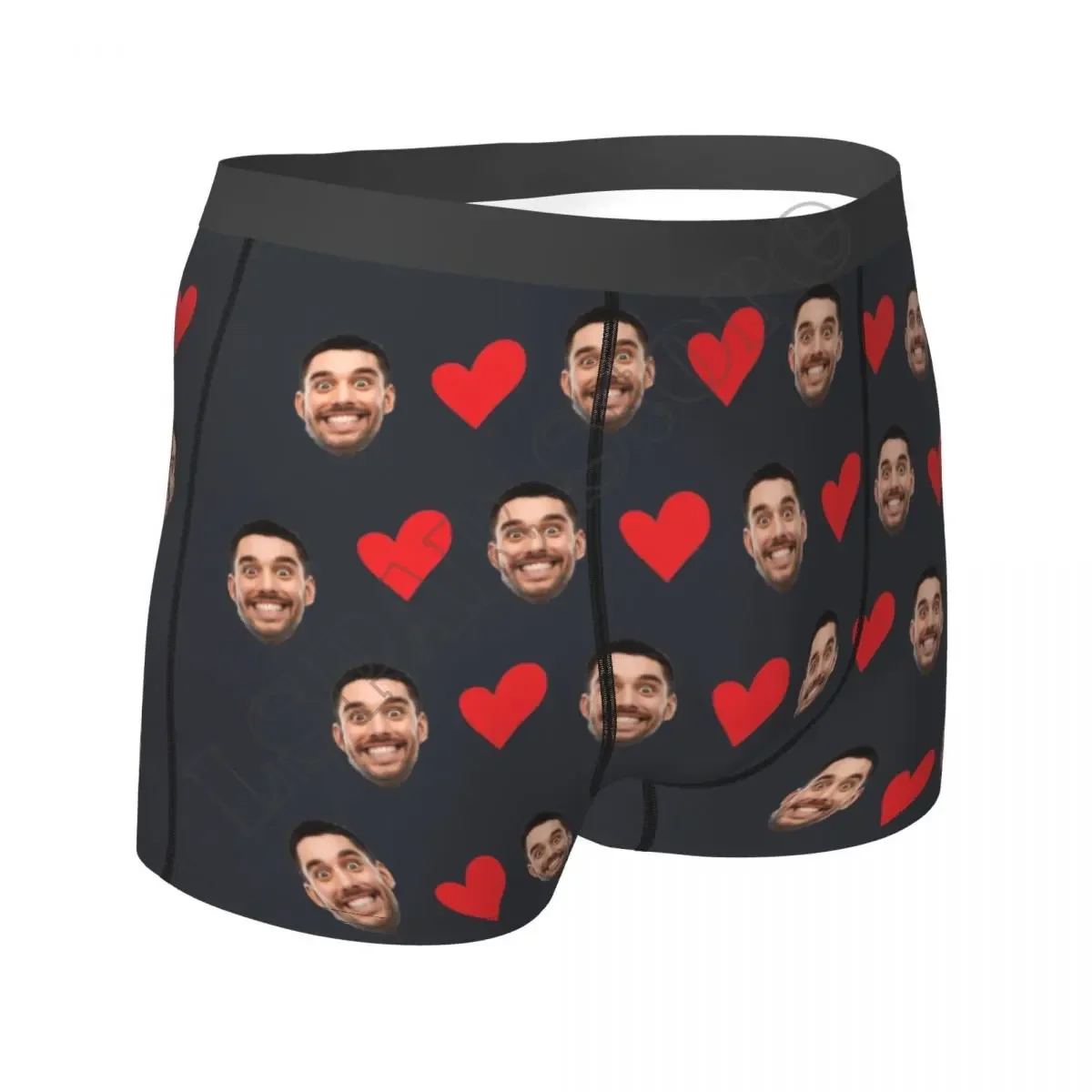 Personalized Face Photo Underwear - Custom Heart Boxer Briefs - Custom Men Briefs - Gift For Husband - Anniversary Gift for Dad