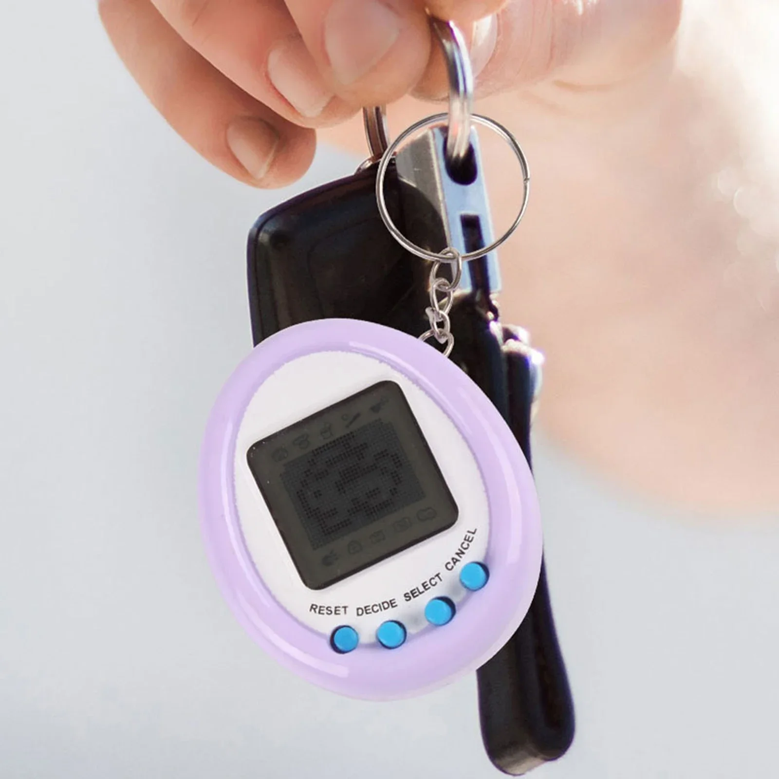 Mini máquina electrónica para mascotas Macaron, juguete Virtual Tamagotchi con llavero, juguete cibernético Virtual para niños, regalos de cumpleaños, 2 uds.