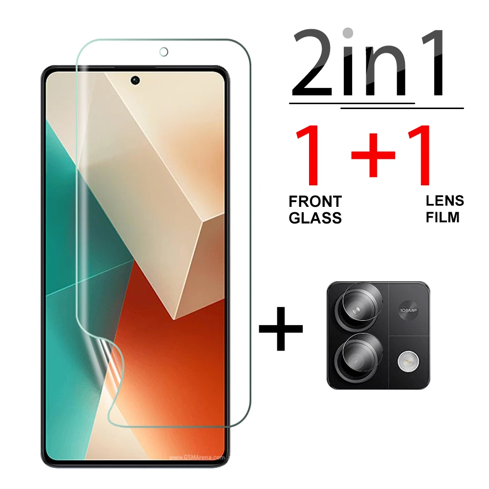 2in1 Camera Lens Protective Glass For Xiaomi Redmi Note 13 Pro plus note13 13pro 4G 2023 6.67 inches Clear hydrogel film