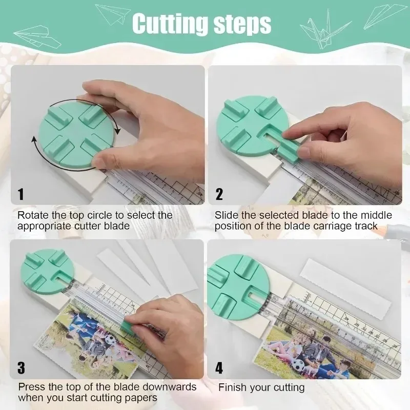 Paper Cutter 4 Styles A Cutting Device  Paper Multi-functional Scrapbook Tool Used Cutting Paper Photo Scrapbook Page Postcard