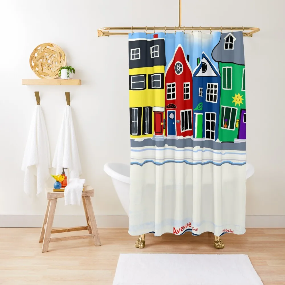 

Занавеска для душа Avenue X South, современный аксессуар, ванная комната для ванной комнаты, душ для ванной комнаты и занавеска для душа