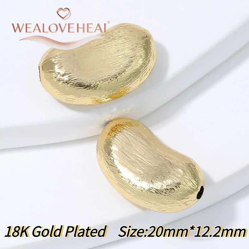 schmuckherstellung zubehör, perlen für schmuckherstellung, 20x12,2mm Hohle Erdnuss-Abstandshalterperlen, 18K vergoldeter Messing-Nierenperlen-Abstandshalter für Armbänder, Halsketten, DIY-Schmuckherstellungszubehör – Detail 23