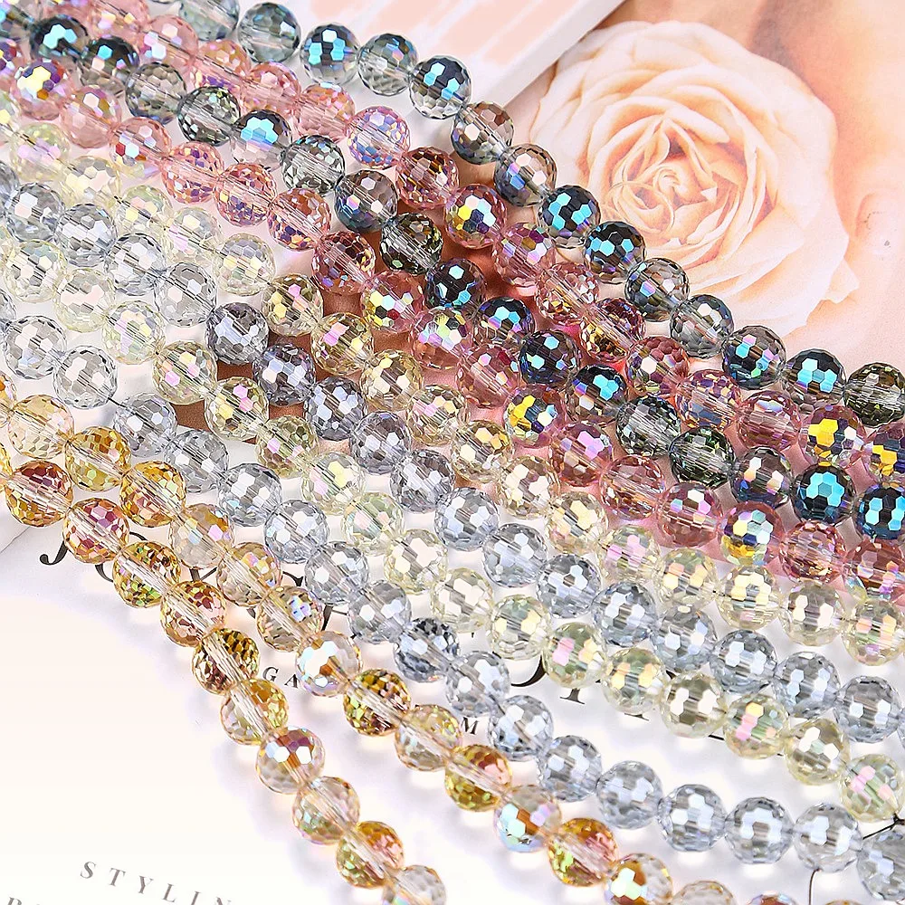 High-Quality Austrian 96-Faceted Crystal Glass Beads Burst Flash Dance Ball for DIY Jewelry Making