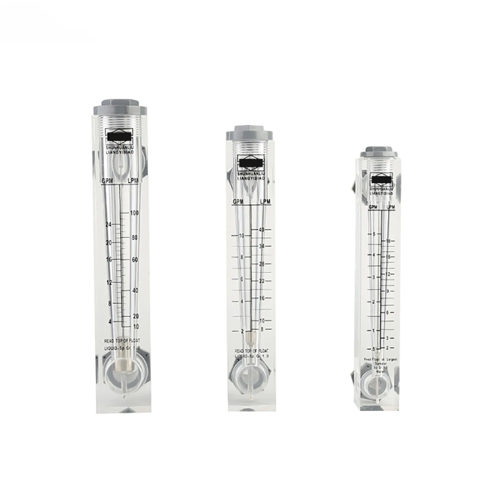 

LZM-25 Acrylic Plexiglass Liquid/Gas Flowmeter 15-35 GMP & 50-130 LPM,25-250 m³/h 9 Sizes 1" Male Thread For water purification