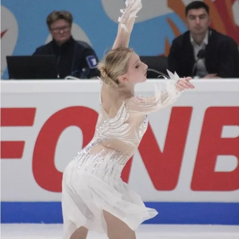 Children's Ice Figure Skating Suits Made Of Spandex Mesh Vestiti Pattinaggi Artistico Adult Grading Competition Training Skirts