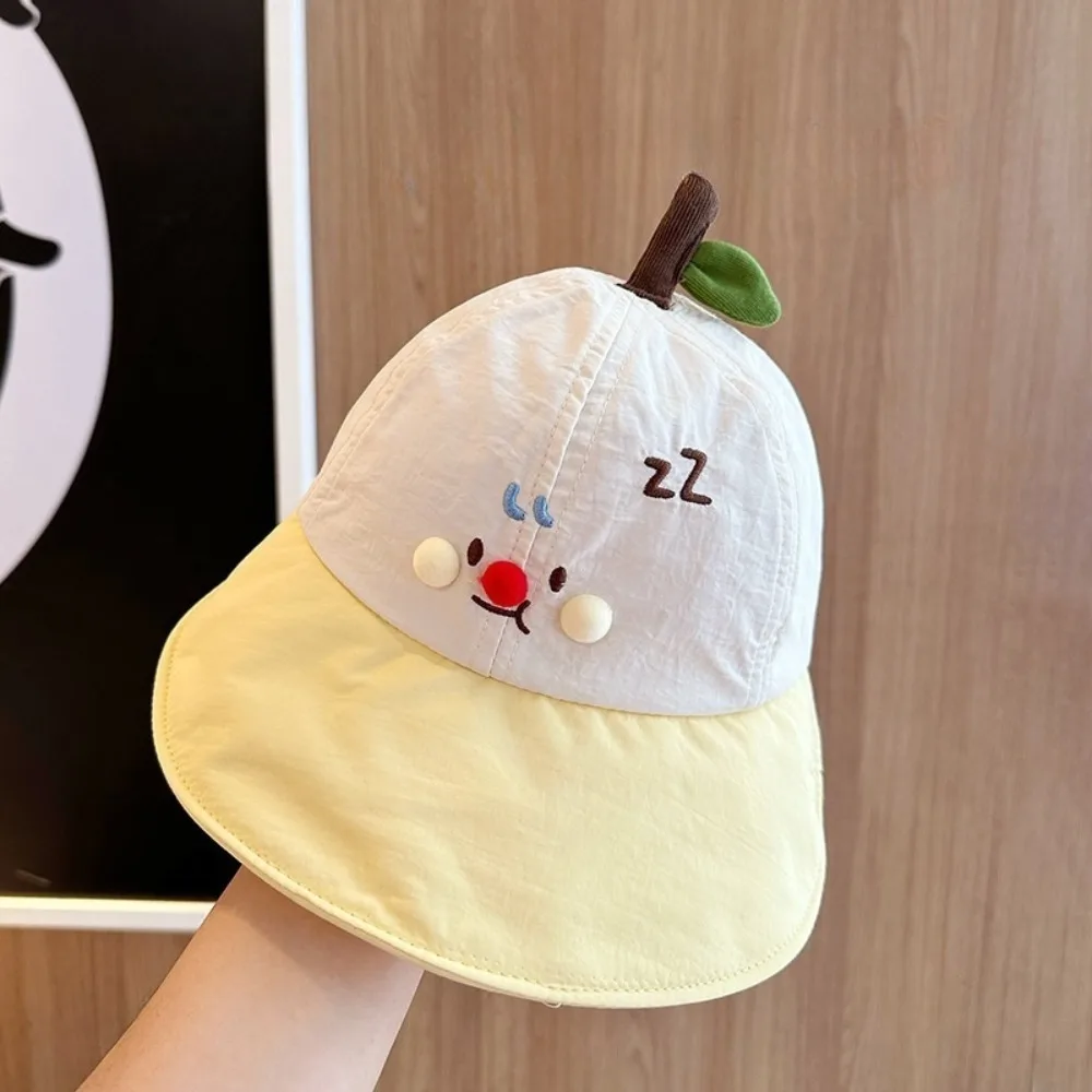 

Solid Color Quick-dry Korean Style Cap Embroidery Shading Hat Summer Kid Sunhat Puppy Dinosaur Children's Bucket Hat Kid