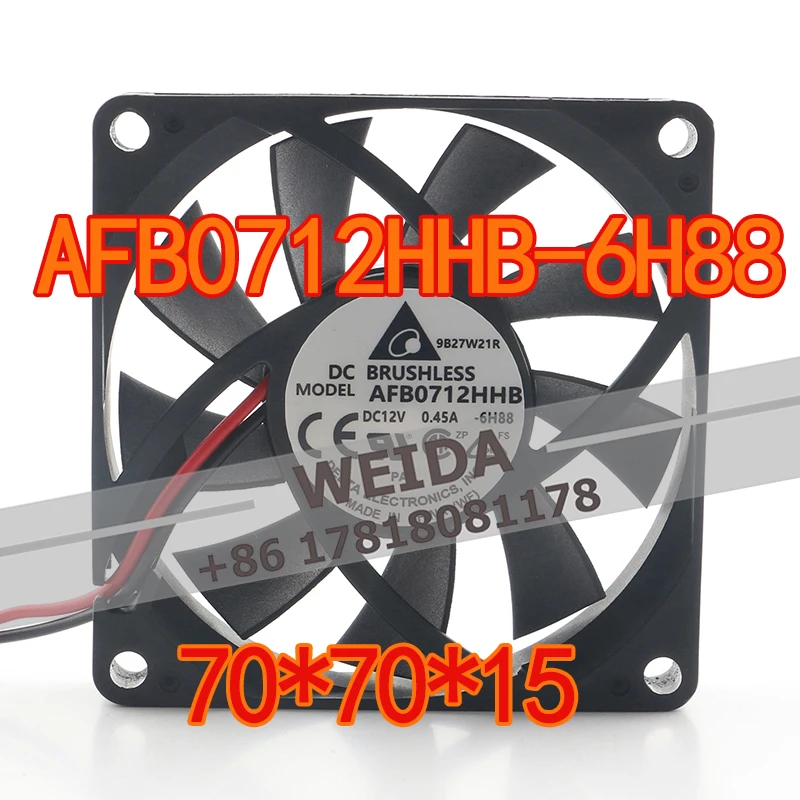 

Вентилятор охлаждения 7015 AFB0712HHB-6H88 для материнских плат, 7 см, Delta AC EC, 12В, 0.45А, с двойным шарикоподшипником, высокий объем воздушного потока