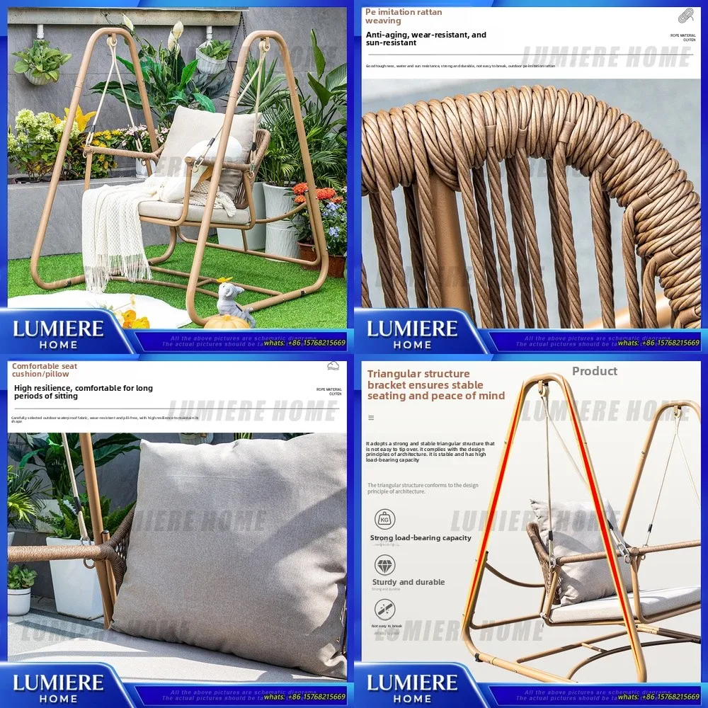 

Уличные подвесные качели-гамак для патио, сада, балкона, водонепроницаемые, УФ-стойкие, двухместные, трендовые