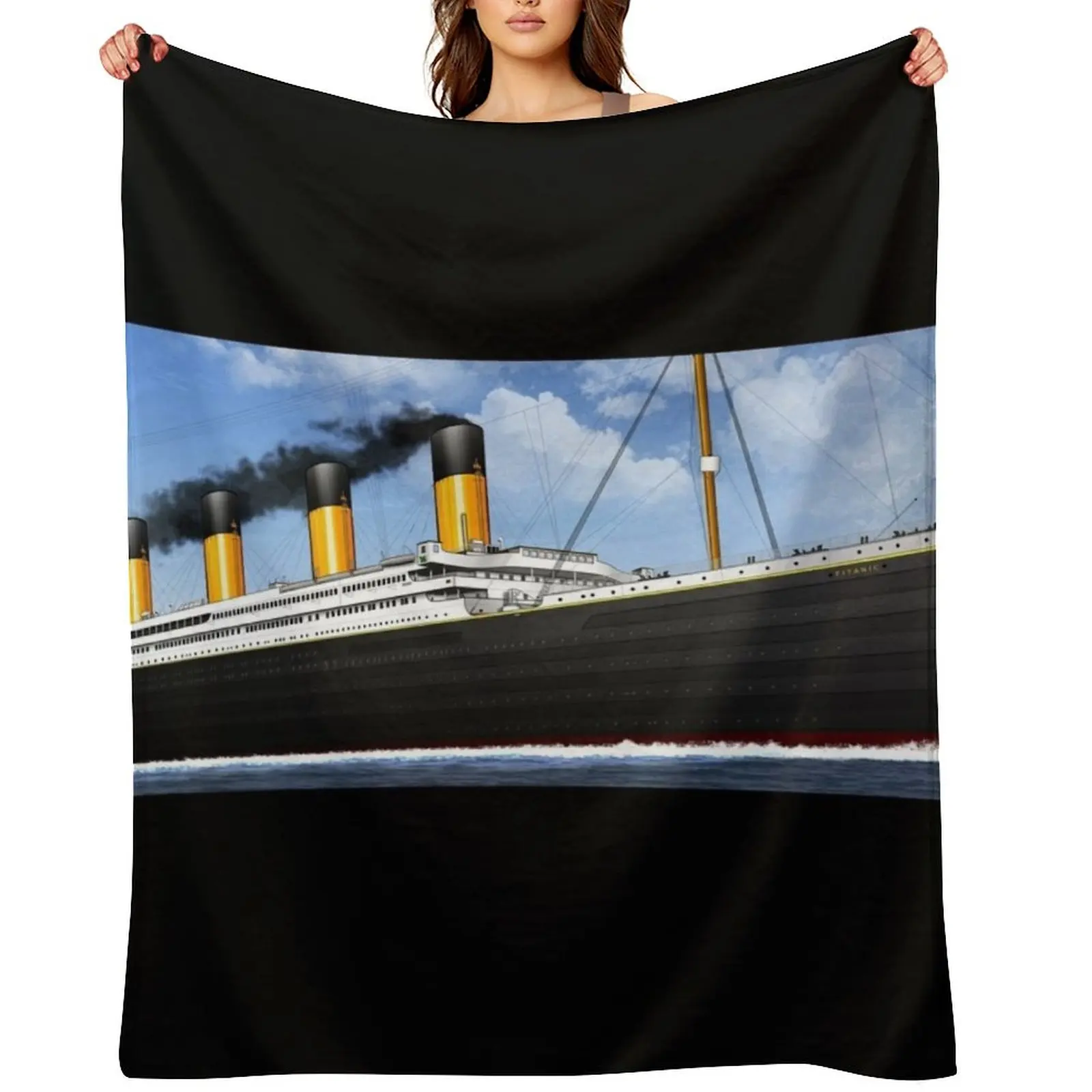 RMS TITANIC OPEN WATER Throw Blanket Multi-Purpose Soft Plaid Giant Sofa Blankets For Baby Luxury Flannel Fabric Blankets