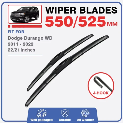 Imagen 2 del producto Limpiaparabrisas delantero/delantero trasero para Dodge Durango WD 2011 - 2022 SRT, accesorios para parabrisas, ventana de silicona Original