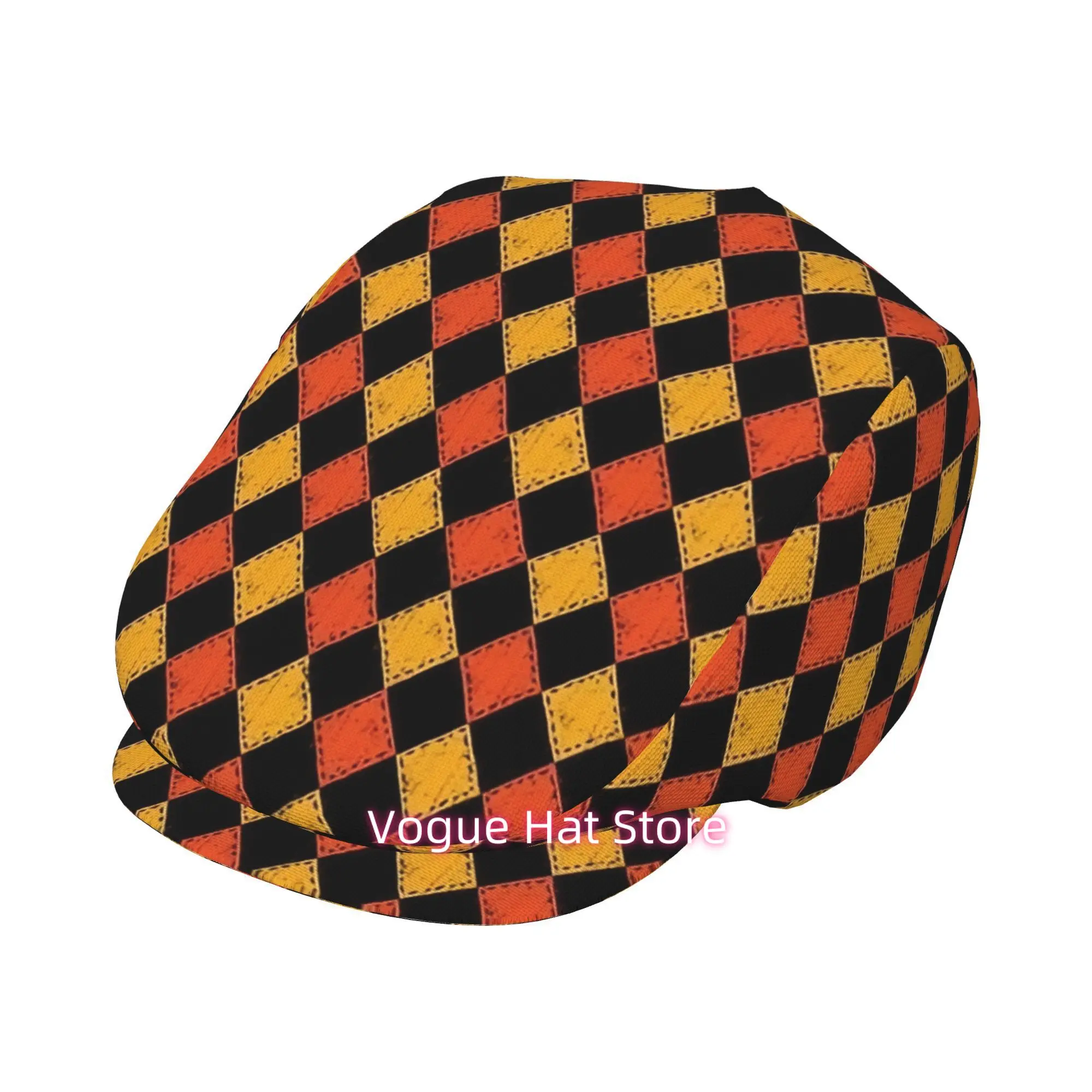 1pc of Dark Diamond Patterned Beret, a Vintage Newsboy Cap, Suitable for Everyone, an Essential Fashion Item for Both Outdoor Le