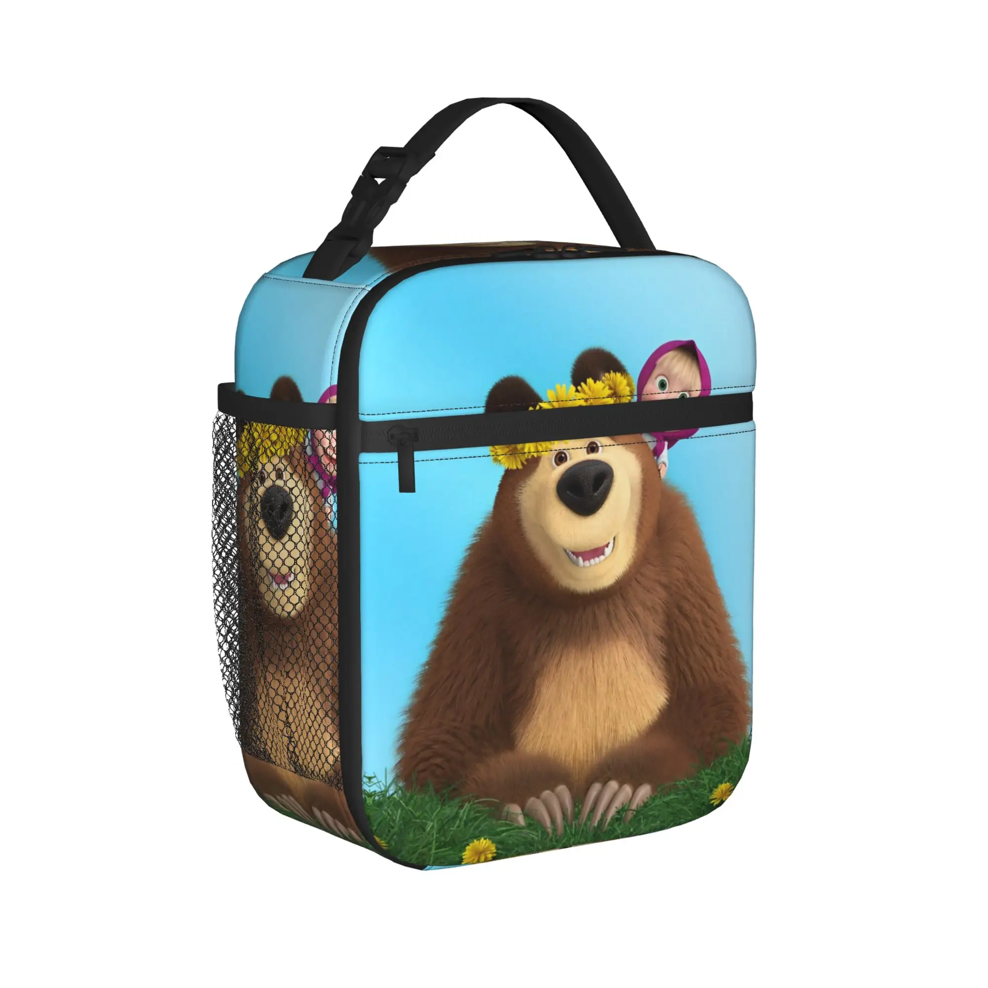 Summertime with  M-Masha And Bear Insulated Lunch Bags High Capacity Meal Container Thermal Bag Tote Lunch Box Work  Travel