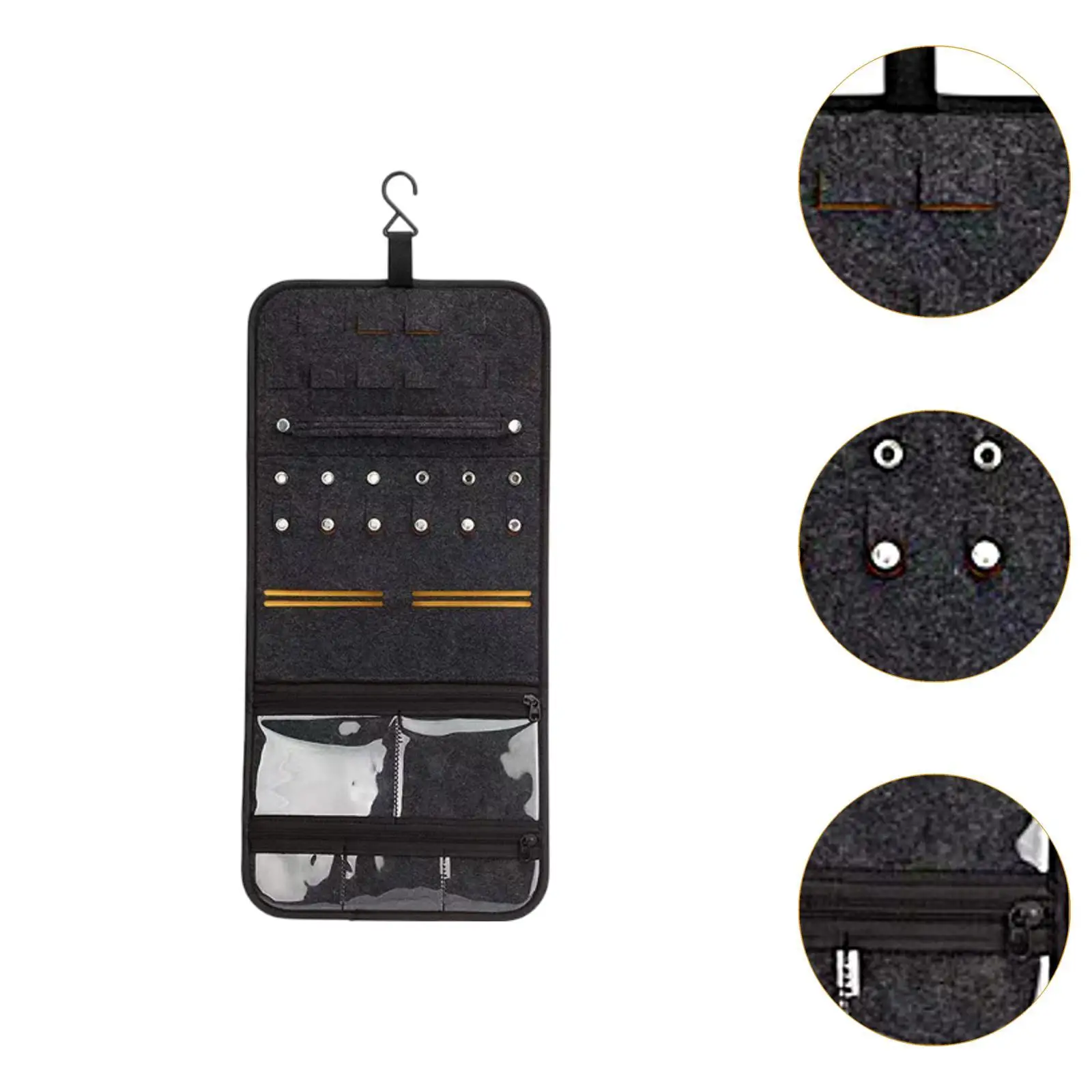 ورأى مجوهرات حقيبة للحمل متعددة الاستخدام لخزانة سعة كبيرة قلادة عرض ورأى المنظم الأطفال القرط كيس التخزين #5