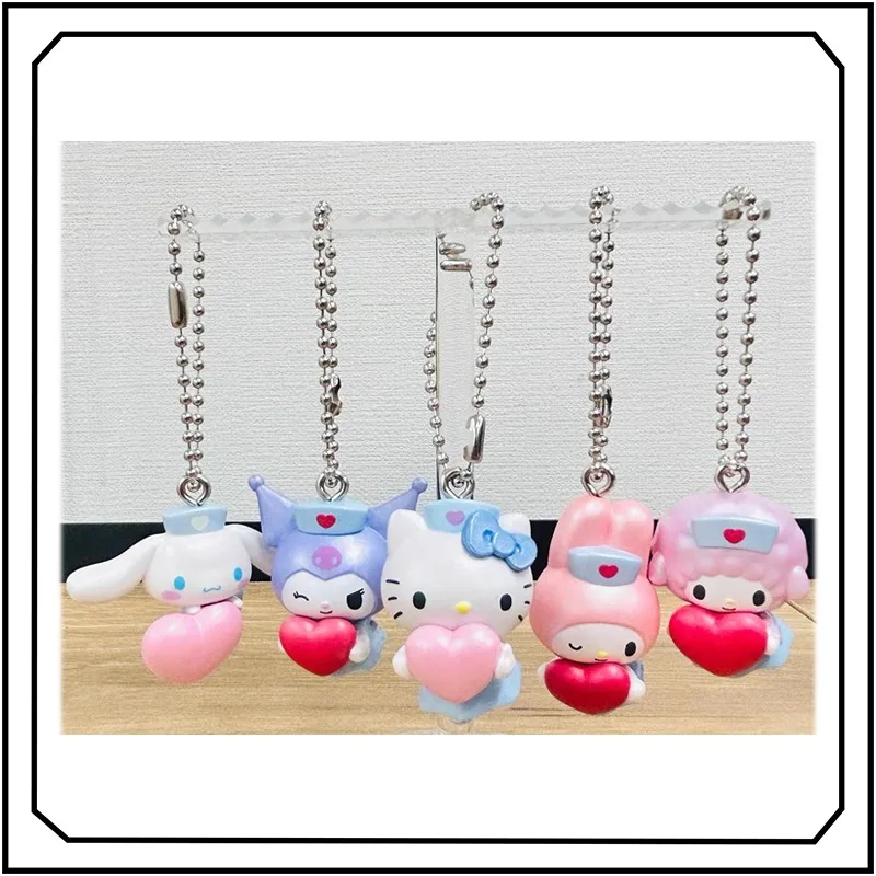 

Коллекционные игрушки Bandai Hello Kitty Gashapon: Милые подвески-фигурки персонажей аниме в образе медсестер