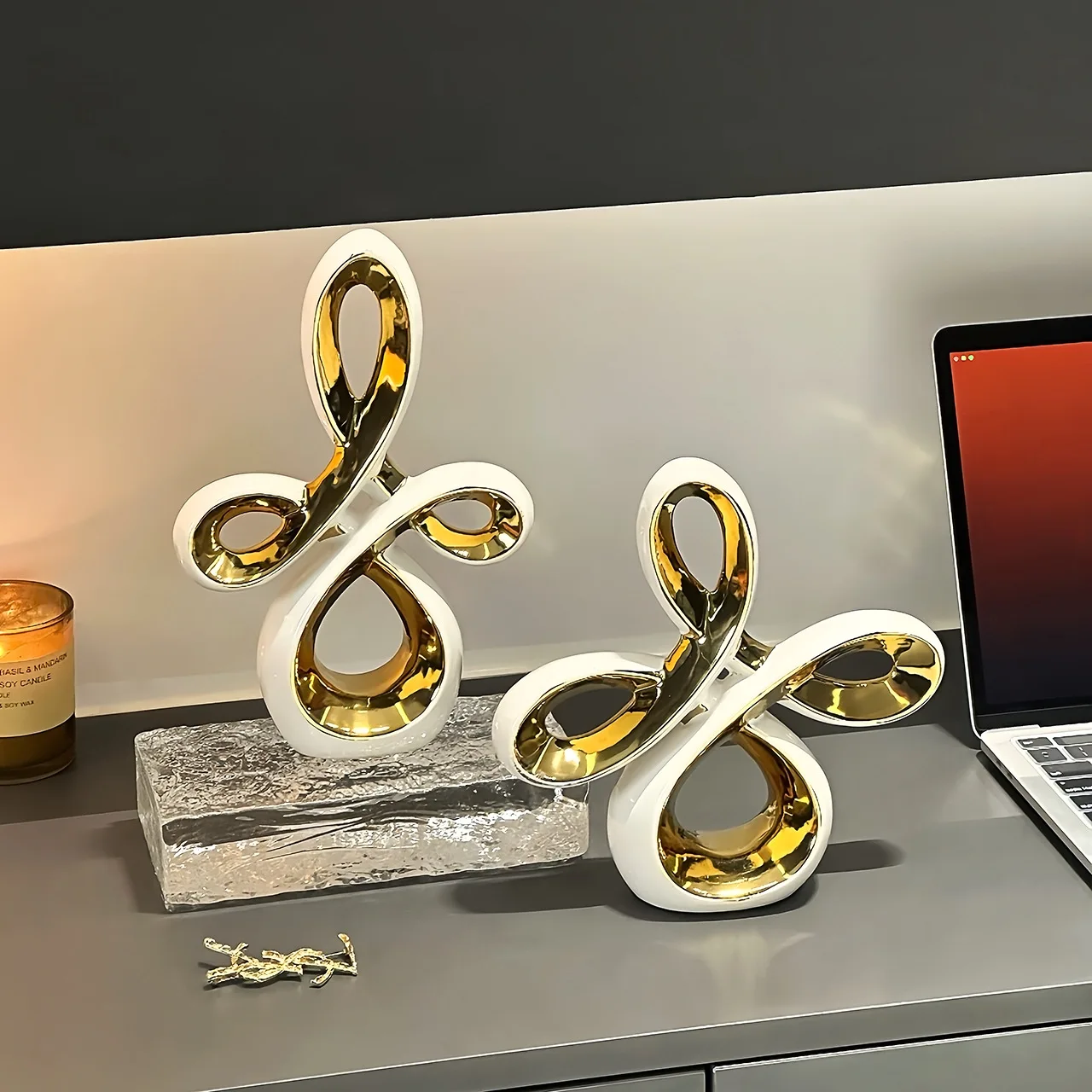 YJQ Chinese knot art ornaments living room high-end home entrance TV cabinet wine cabinet housewarming new home gifts