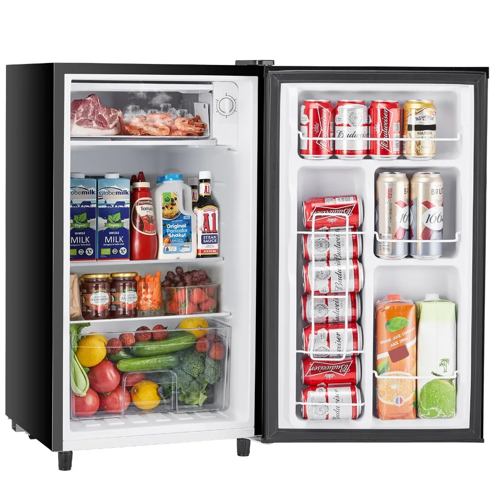Kompakter 3,2 Cu.Ft Mini-Kühlschrank mit Gefrierfach Einzeltür Einstellbarer Thermostat