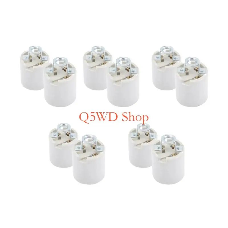 Q5WD Light Socket Holders Ceramics Aluminum Construction High Compatibility Simple Installation for Any Setting