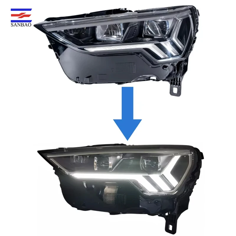 Factory Direct Sales LED Matrix Headlights For Audi Q3 19-23 Low & High Upgrading With Direct Plug-In Condition New
