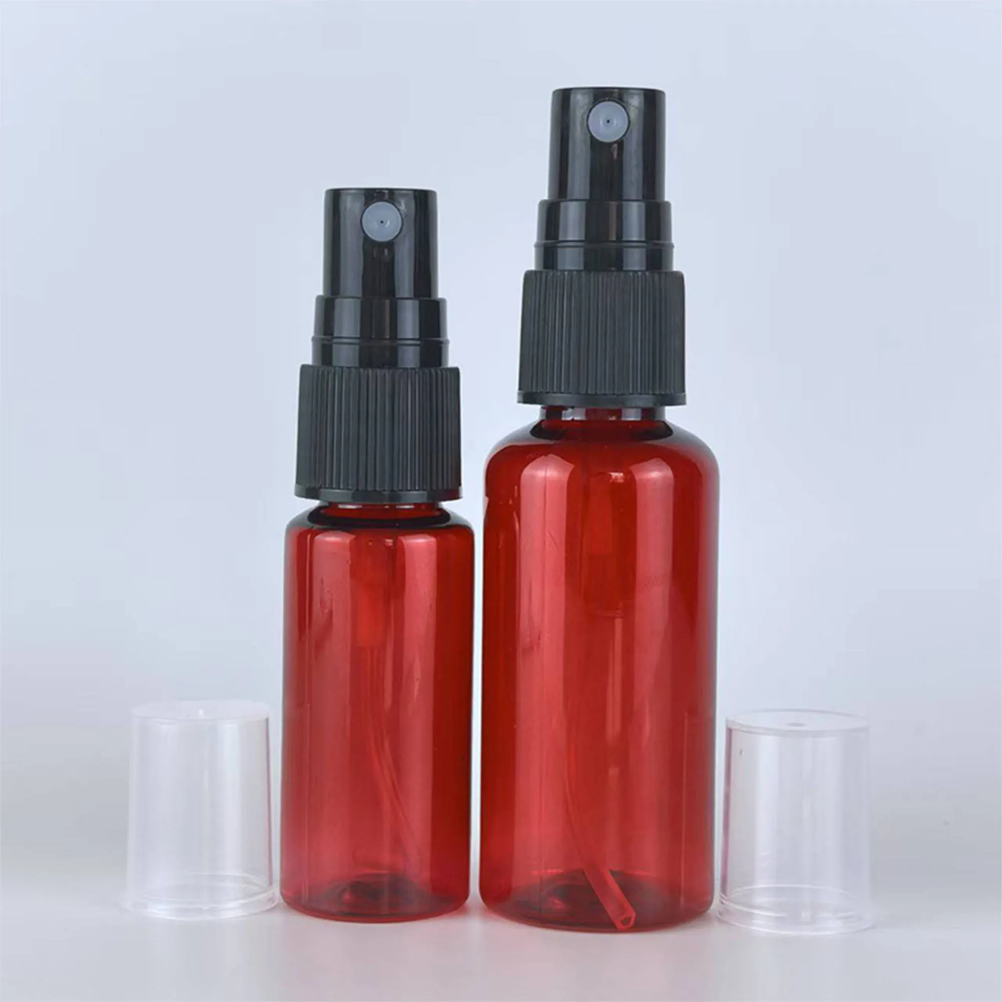 20/50/100pcs 20ml 30ml 50ml 60ml 100ml Plastic Spray Bottle Empty Atomizer Brown Amber Sprayer