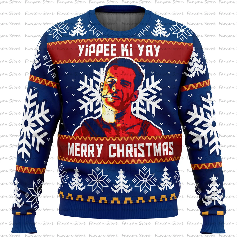 Yippee Ki Yay 3D Printed Ugly Christmas Hoodie 2024 New Fashionable Men's Hoodie Women's Sweater Sportswear