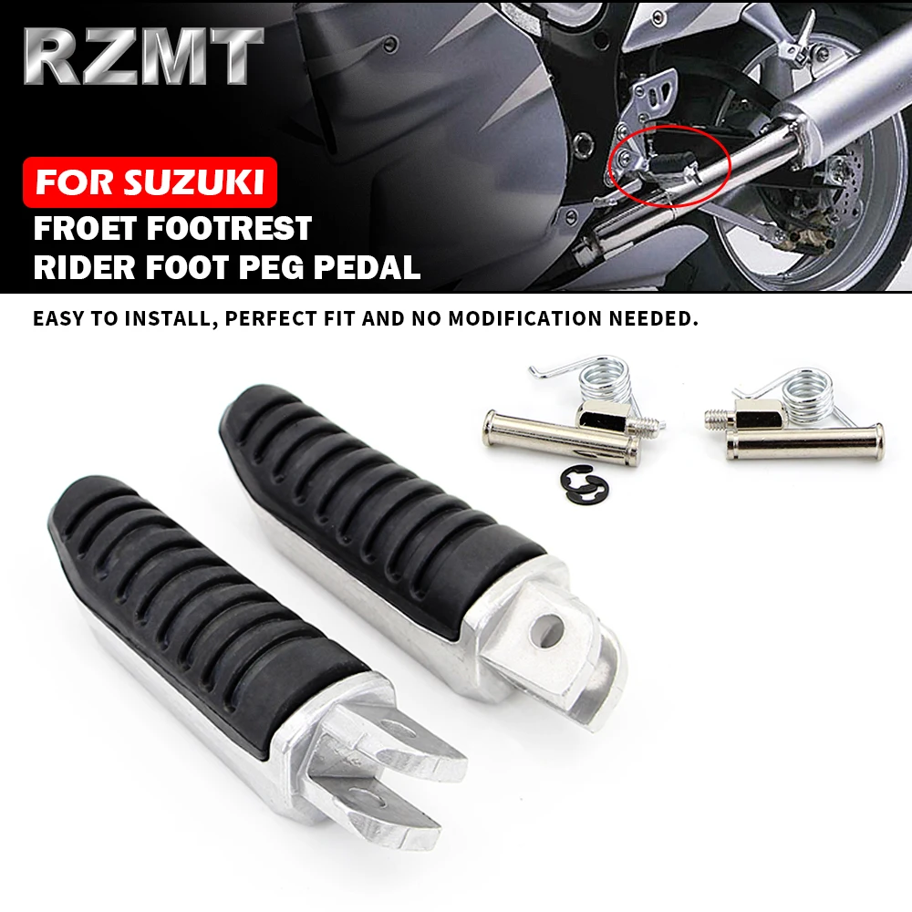 

RENZMOTO Front Footrests Foot Pegs For Suzuki V-Strom DL 650 1000 GSX 1250 1300 GSR 600 Foot Pegs Front Footrest