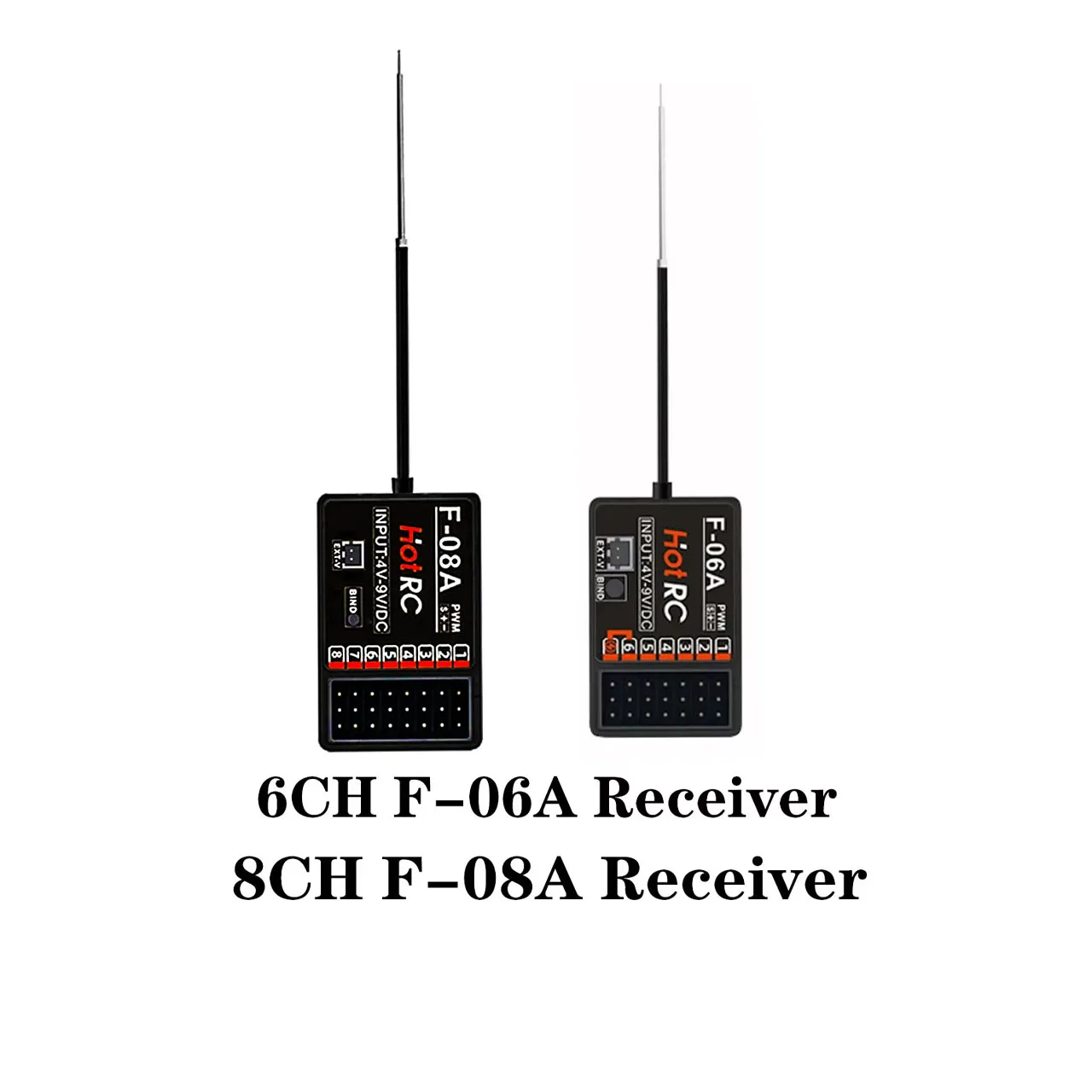 

Hotrc 8CH F-08A/ 6CH F-06A Receiver for Drone RC Aircraft RC Car RC Ship