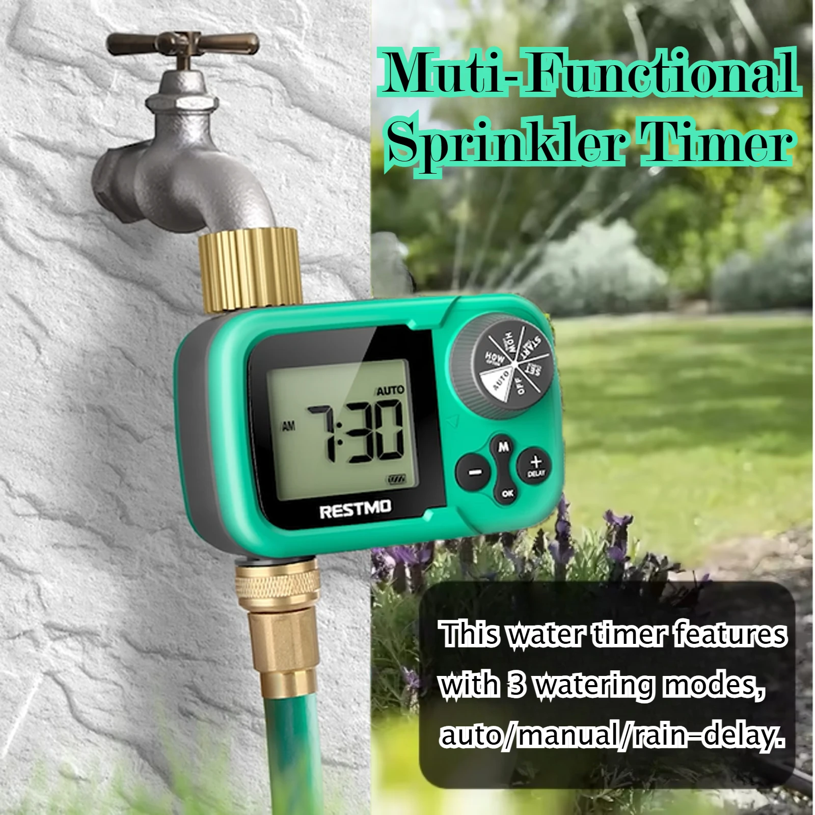 Brass Ball Valve Water Timer for Low Pressure Garden Irrigation Lawn Yard Farm Use Joint Watering Controller