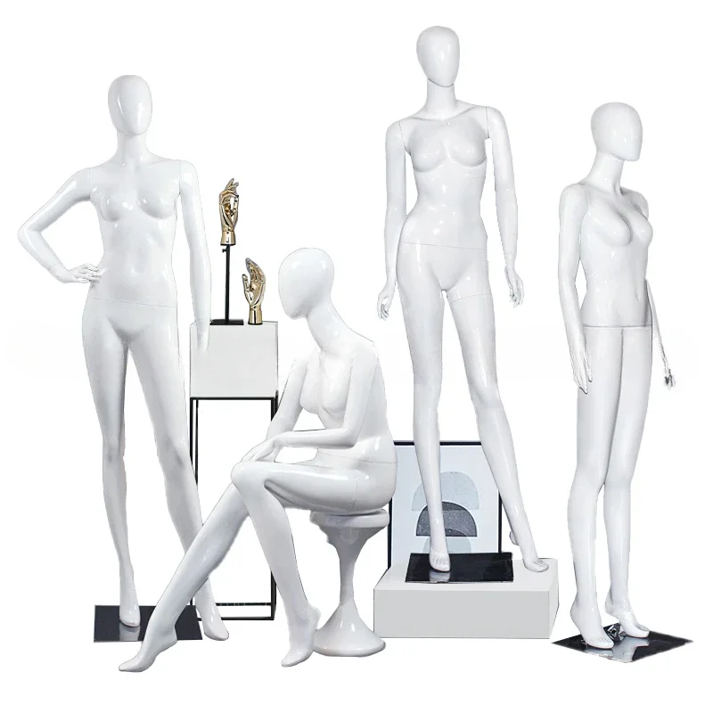 Mannequin Female Full Body White Fiberglass Sexy Female Mannequin 178cm Height Egg Head Female Mannequin