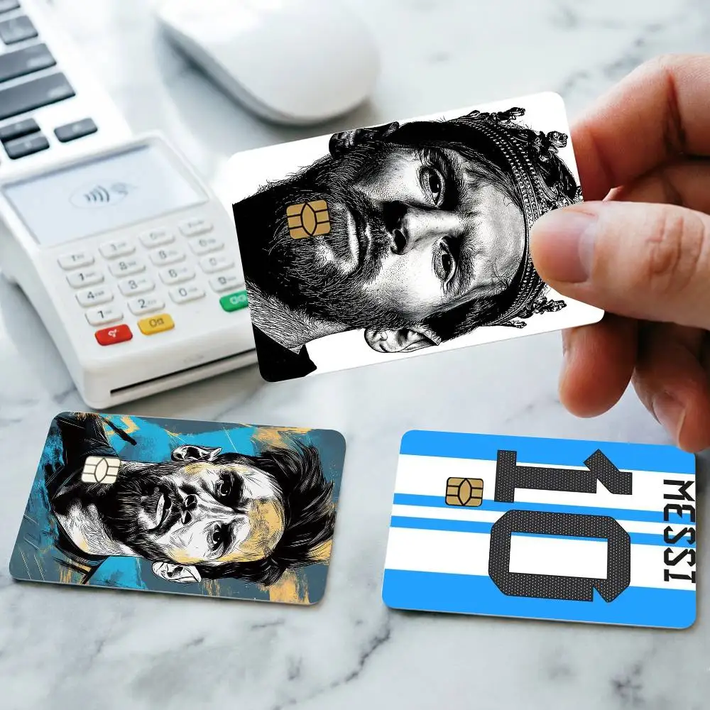 B-Basketball superstar Lionel Andres Messi Credit Card HD Stickers Game Card Decal Small Chip Waterproof Sticker Gift