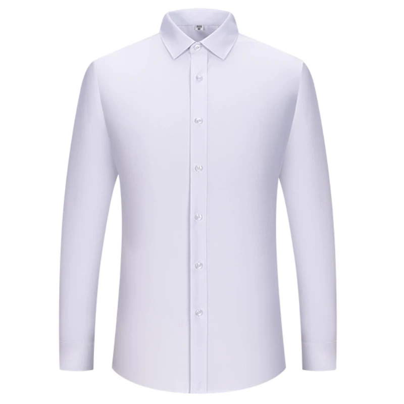5XL Anti-Wrinkle Fashion Men Shirt Long Sleeves Dress Shirts For Men Slim Fit Camisa Social Business Office White Shirt