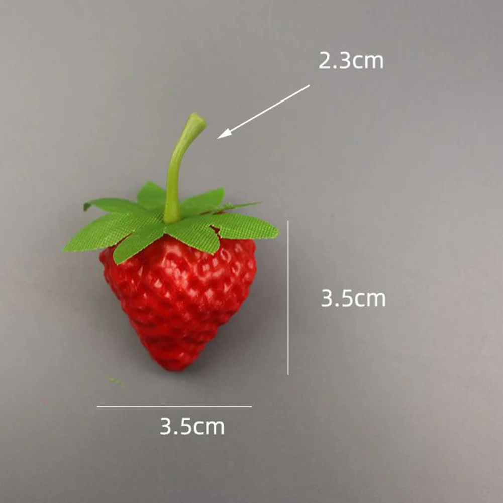 20Pcs Kunstmatige Aardbei Diy Kunstmatige Fruit Simulatie Plastic Nep Fruit Party Prop Ornament Thuis Bruiloft Decoratie