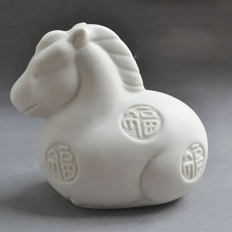 

Horse Statue Candle Silicone Mold Lucky Horse Art Figurine Animal Poney Candle Gypsum Cement Resin Clay Mould