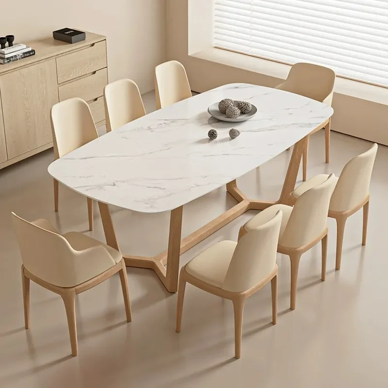 for Wabi Solid Wood Dining Table And Chair Combination Ash Wood Nordic Log Color Slate Table For Small Apartment Household